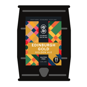 Stewart Brewing Edinburgh Gold Golden Ale package on a white background